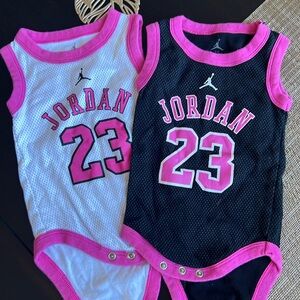 Pink/Black/White Jordan Onesies 0-6 Months